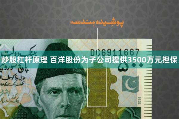 炒股杠杆原理 百洋股份为子公司提供3500万元担保