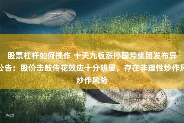 股票杠杆如何操作 十天九板涨停国芳集团发布异动公告：股价击鼓传花效应十分明显，存在非理性炒作风险
