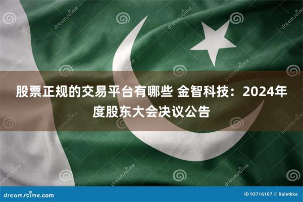 股票正规的交易平台有哪些 金智科技：2024年度股东大会决议公告